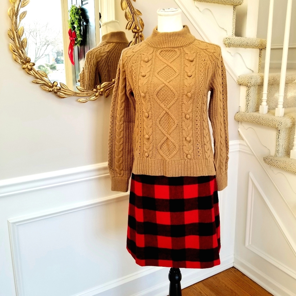 🆕 J Crew Red Black Buffalo Check Plaid Wool